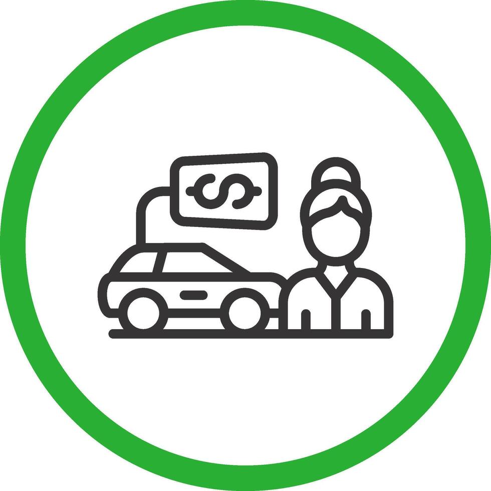 Car Saleswoman Creative Icon Design vector