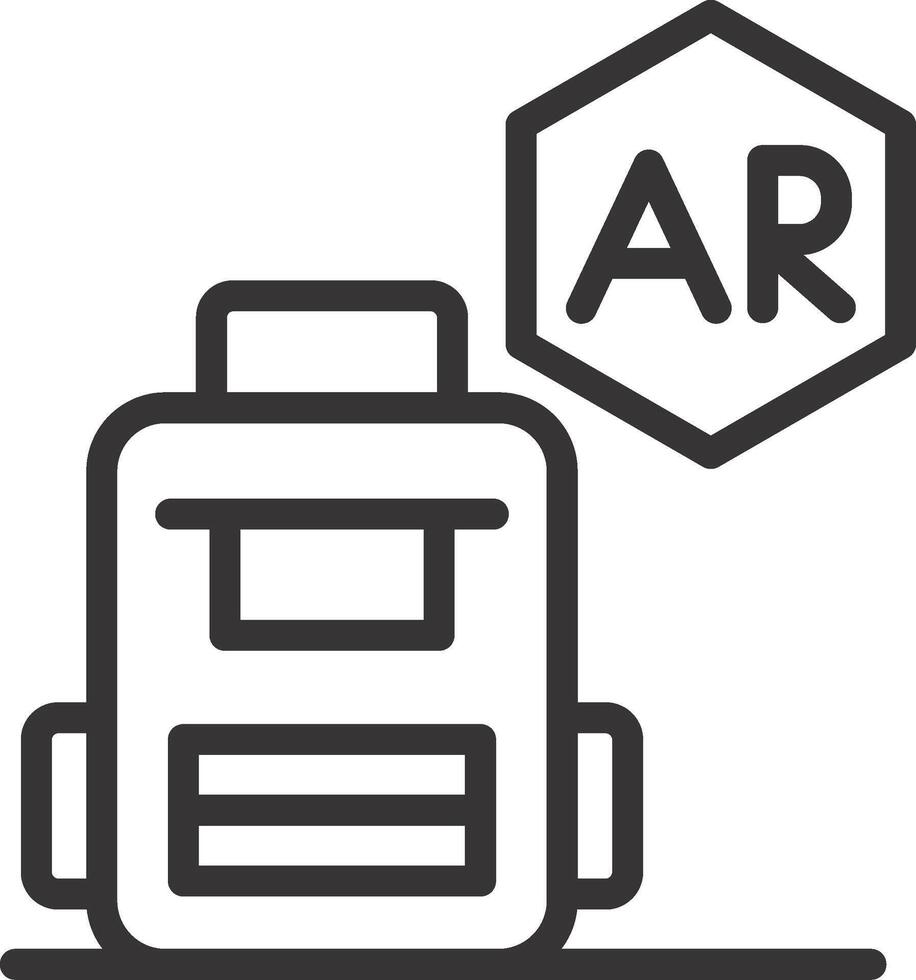 Ar Backpack Creative Icon Design vector