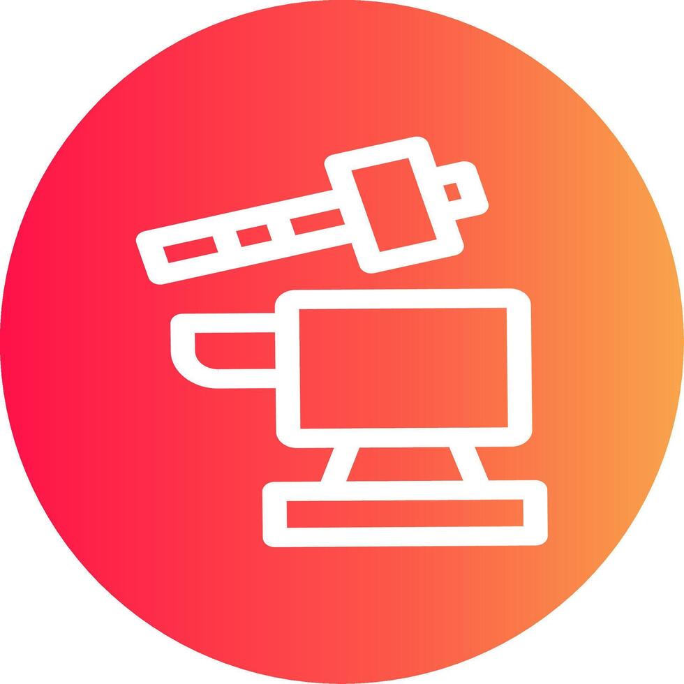 Hammer and anvil Creative Icon Design vector