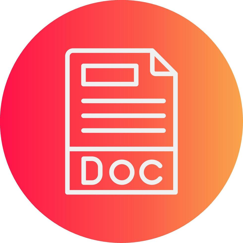 Doc File Format Creative Icon Design vector