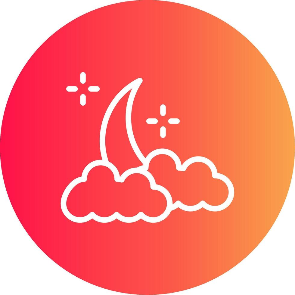 Cloudy Night Creative Icon Design vector