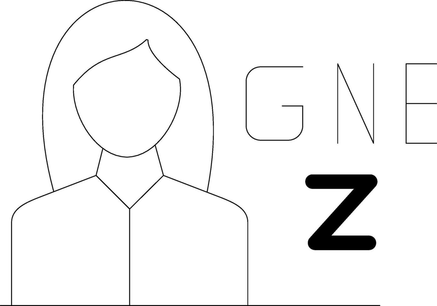 Gen Z Female Creative Icon Design vector