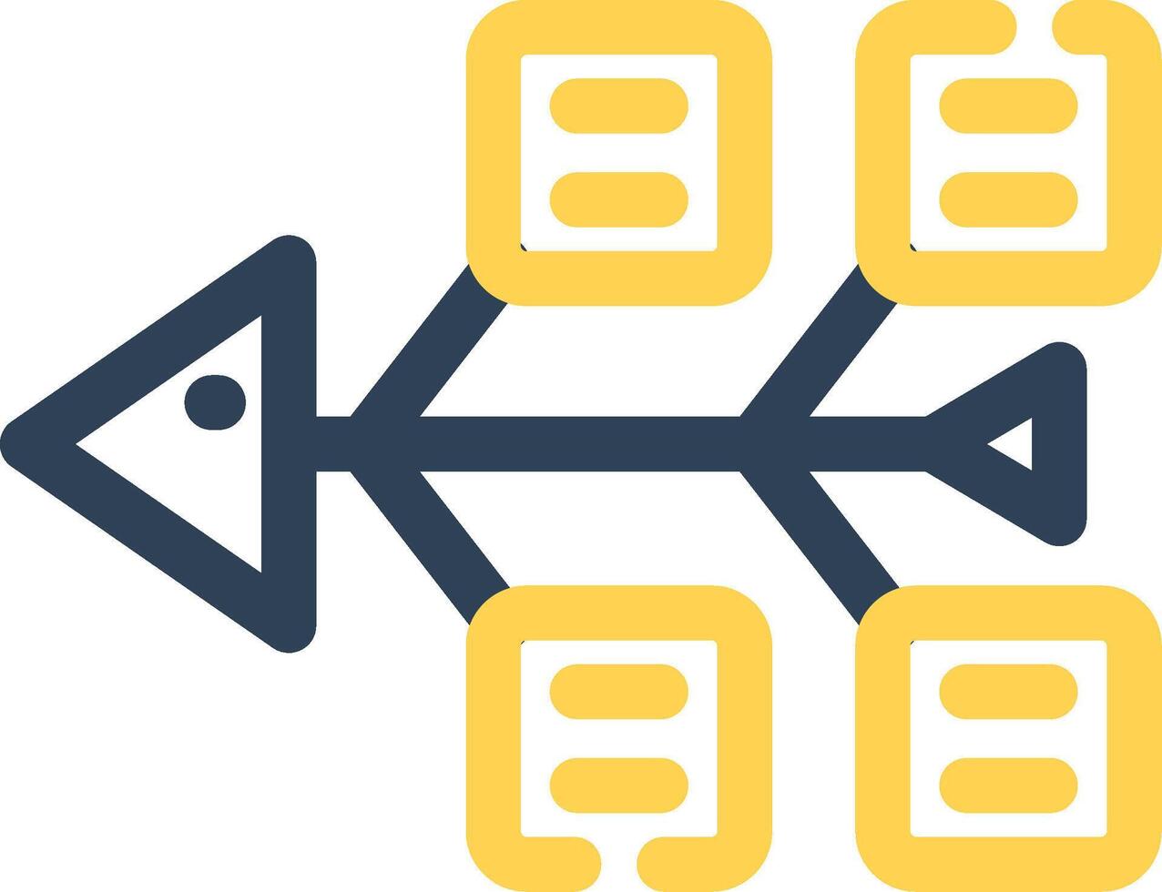 Fishbone Diagram Creative Icon Design vector
