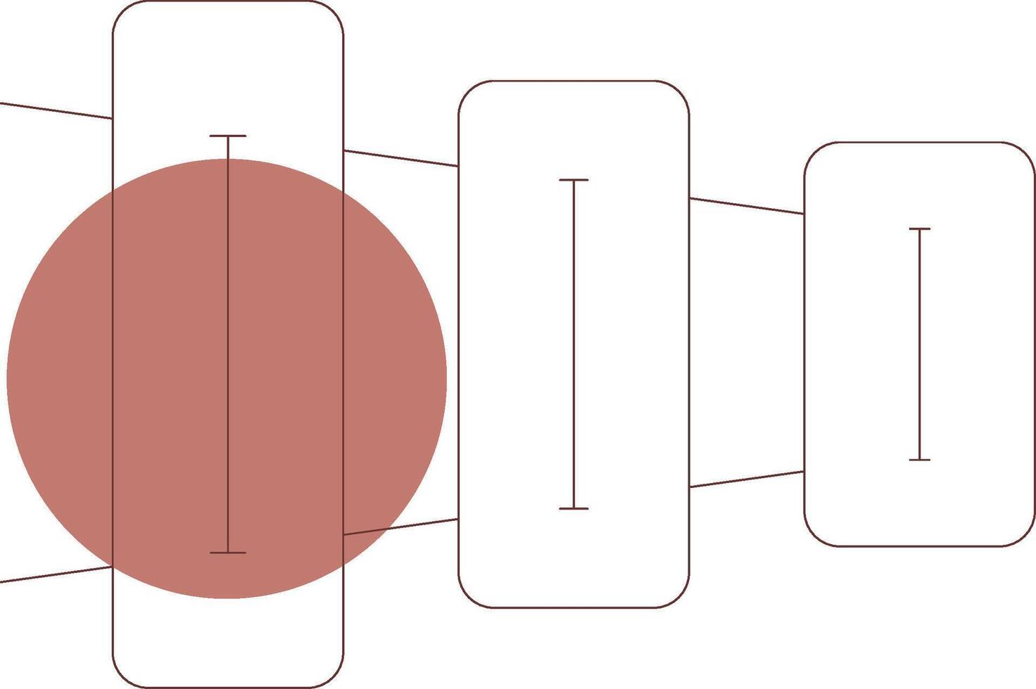 línea marrón circulo diseño vector