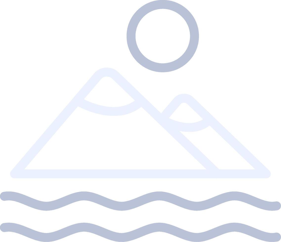 lago paisaje creativo icono diseño vector