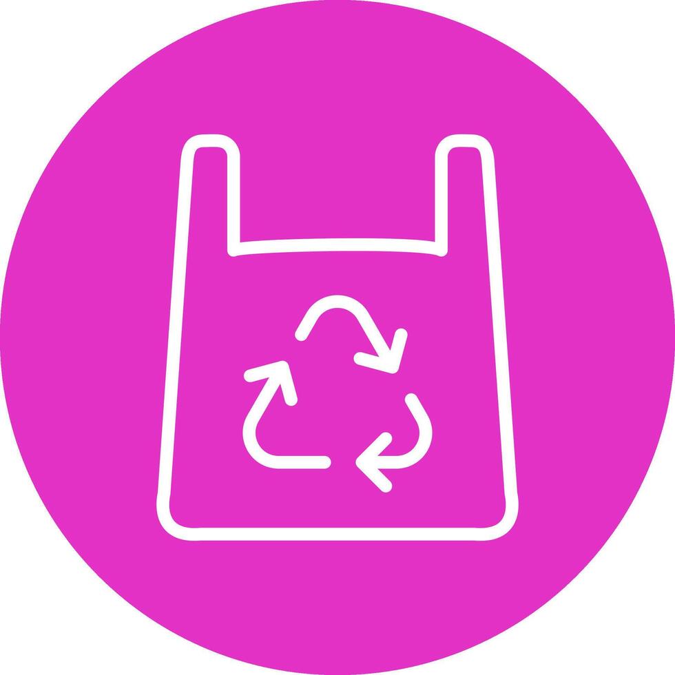 diseño de icono creativo de bolsa de plástico reciclada vector