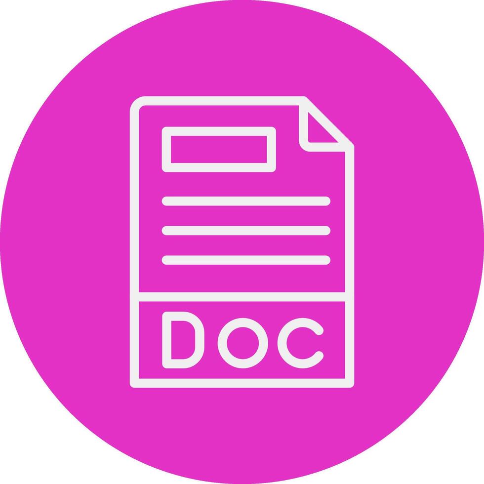 Doc File Format Creative Icon Design vector