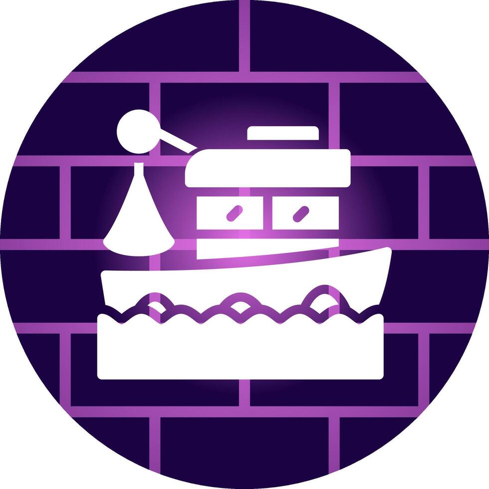 Fishing Boat Creative Icon Design vector