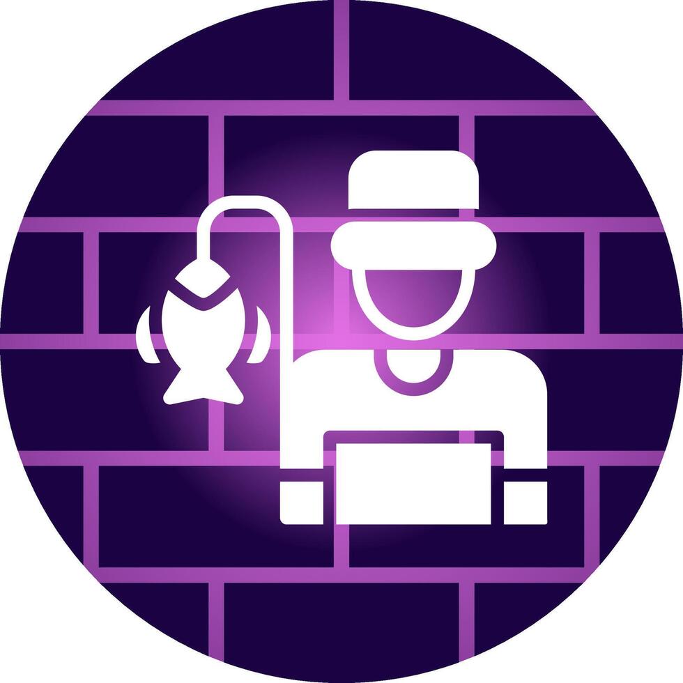 Fisherwoman Creative Icon Design vector