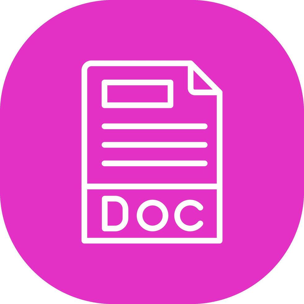 Doc File Format Creative Icon Design vector