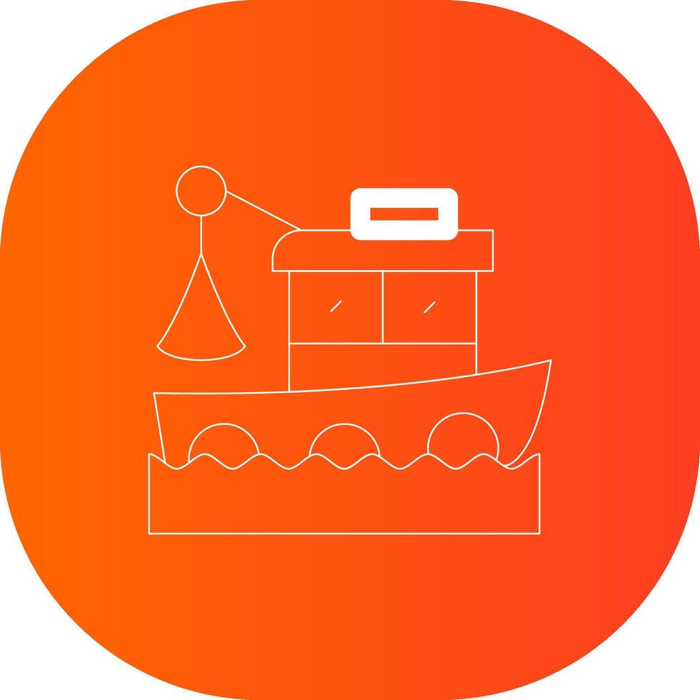 Fishing Boat Creative Icon Design vector