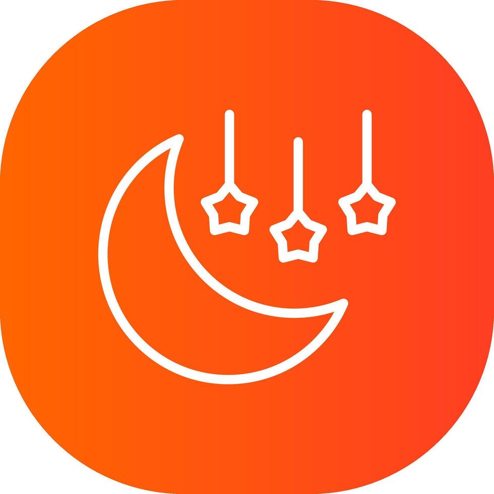 Moon And Stars Creative Icon Design vector