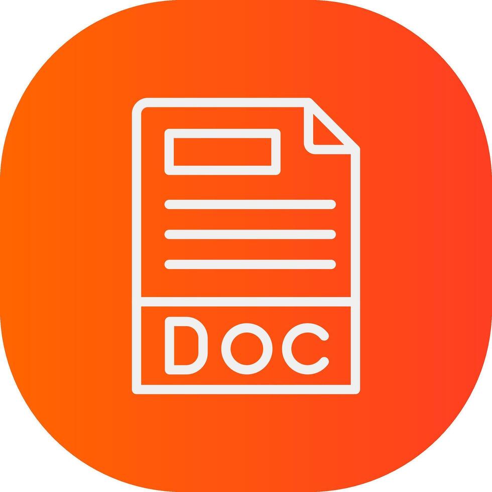 Doc File Format Creative Icon Design vector