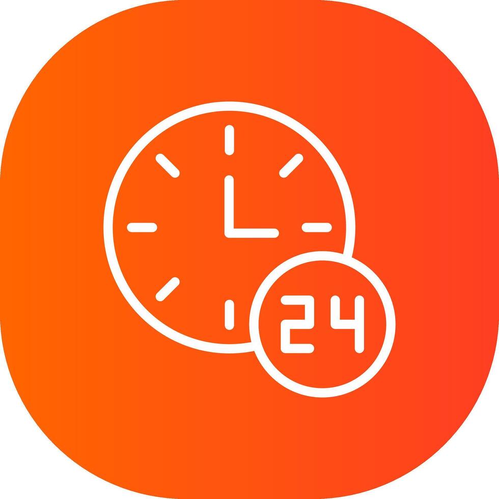 24 Hours Support Creative Icon Design vector