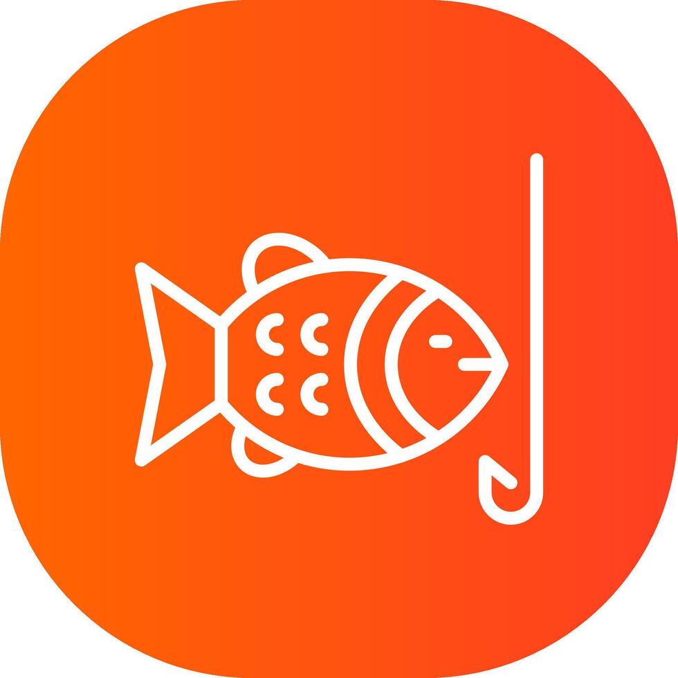 Hooked Fish Creative Icon Design vector