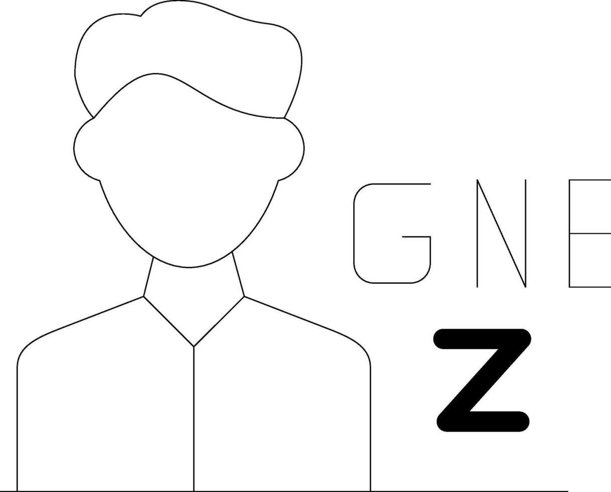 Gen Z Male Creative Icon Design vector