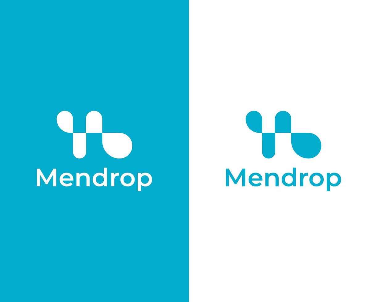 Abstract M drop icon logo design template for company vector