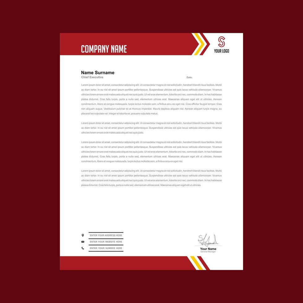 corporate modern letterhead design template vector