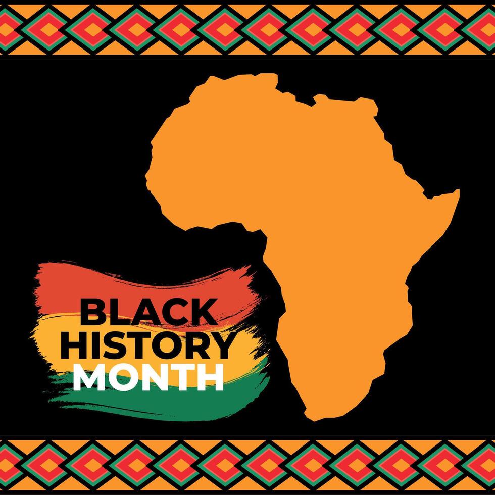 Black history month poster with map of Africa Vector illustration