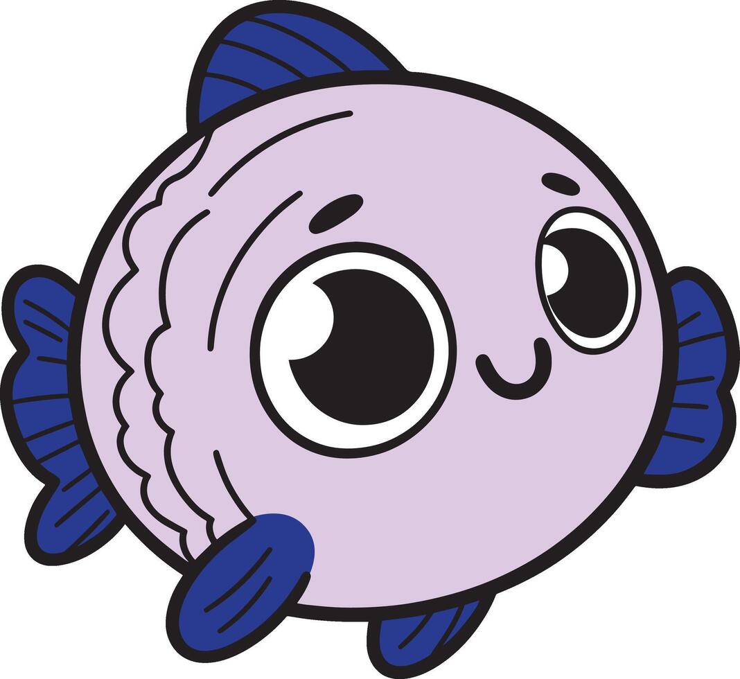 pescado 2d dibujos animados personaje vector para para niños libro