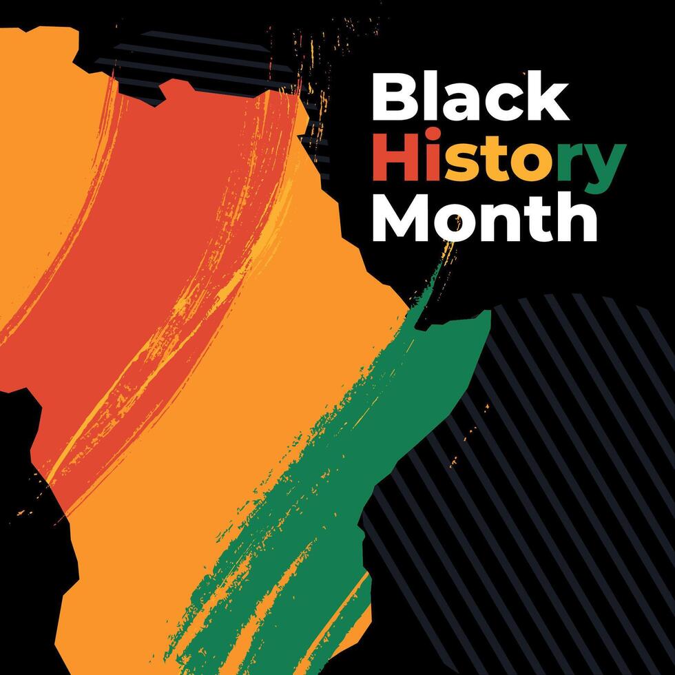 Black history month poster with map of Africa Vector illustration