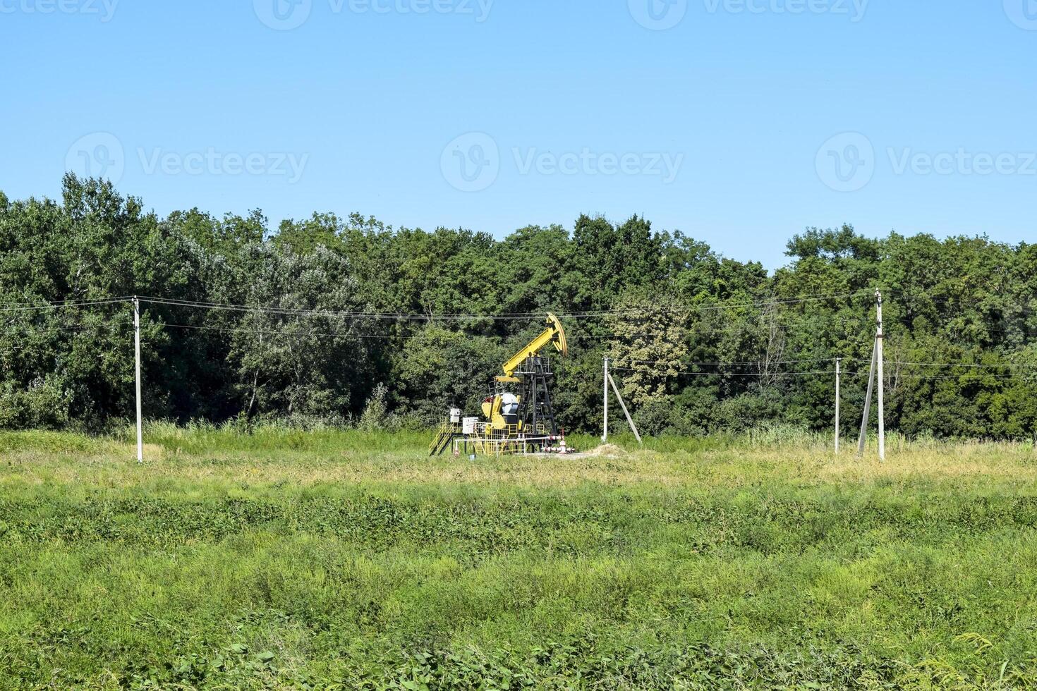 Pumping unit as the oil pump installed on a well photo