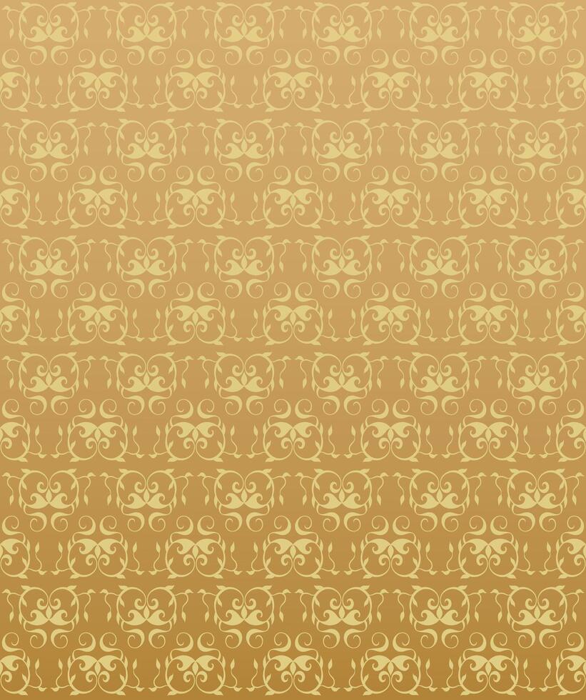 Gold background with abstract floral elements. Vector illustration