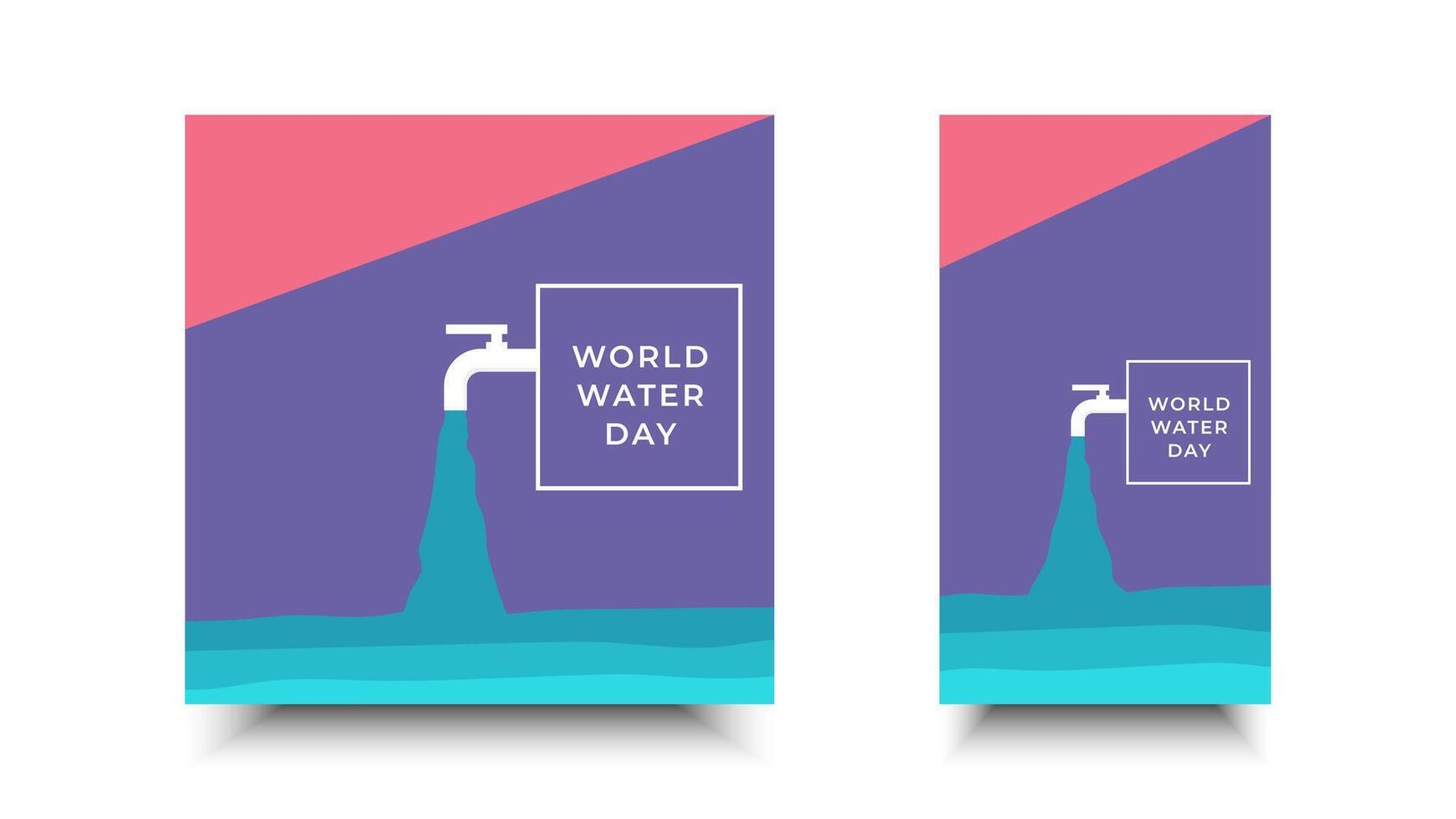 World Water Day. Paper cut concept flat design. Healthy environmental issues vector