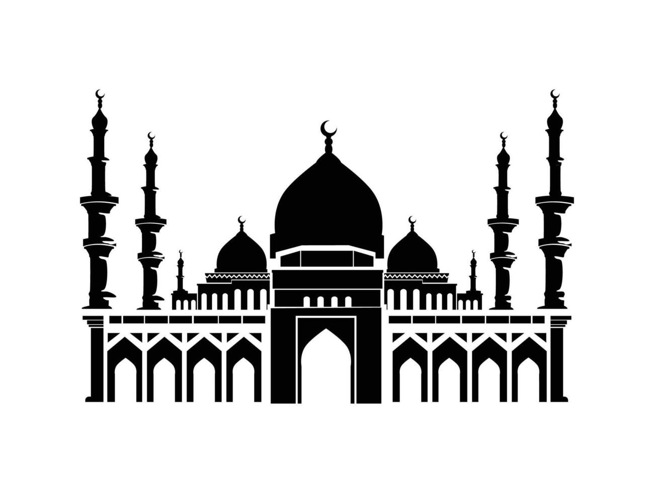 mezquita silueta vector aislar antecedentes Ramadán kareem
