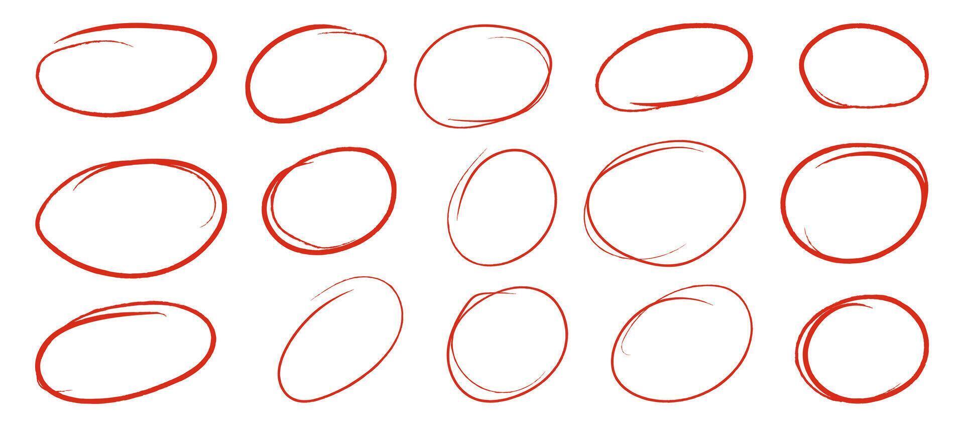 Hand drawn circle design to mark important writing vector