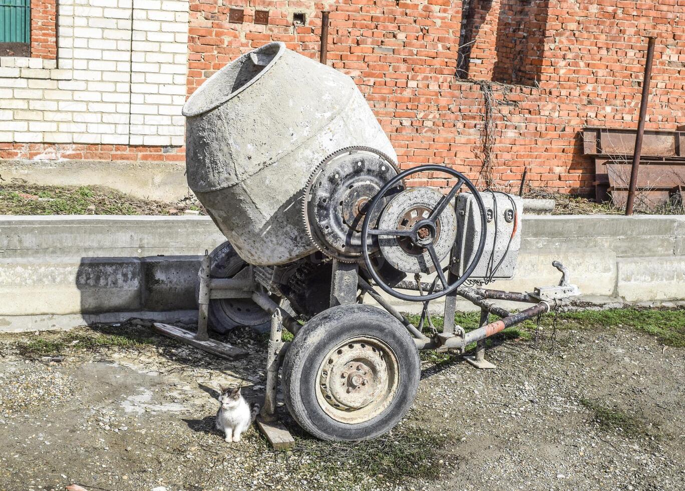 Concrete mixer. the construction equipment and tools. Concrete mixer photo