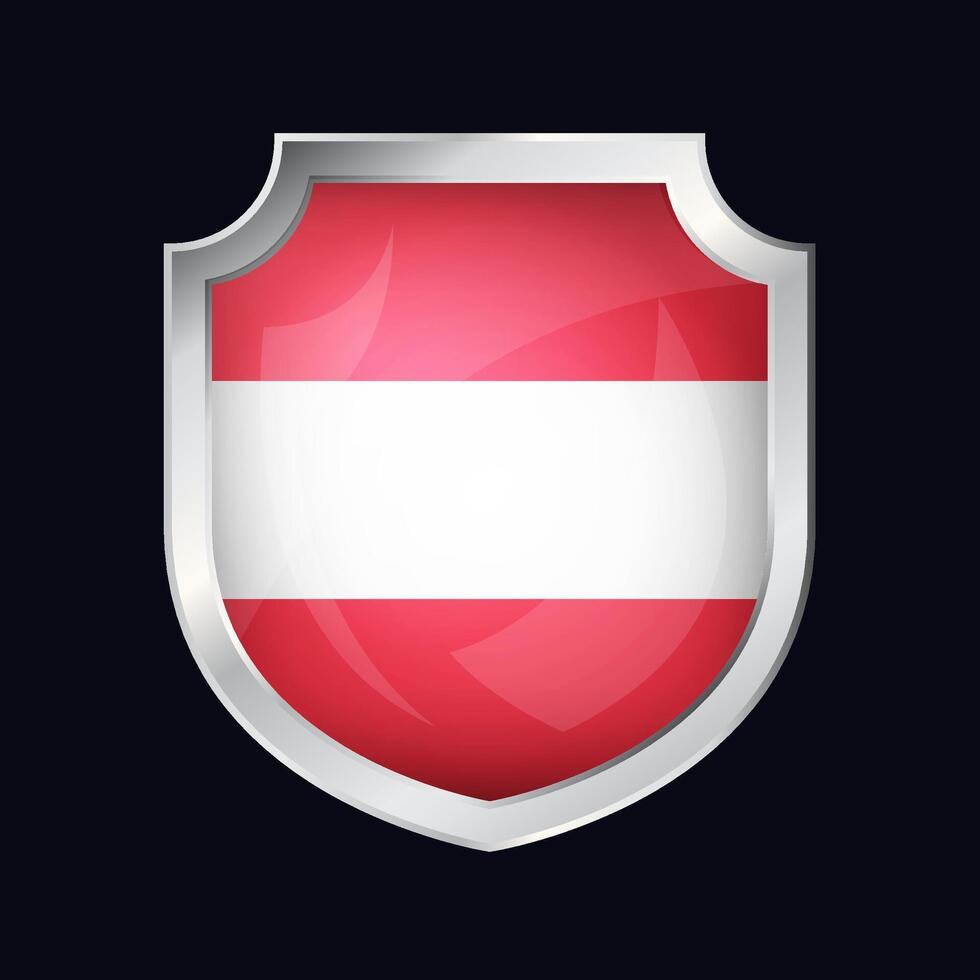 Austria Silver Shield Flag Icon vector