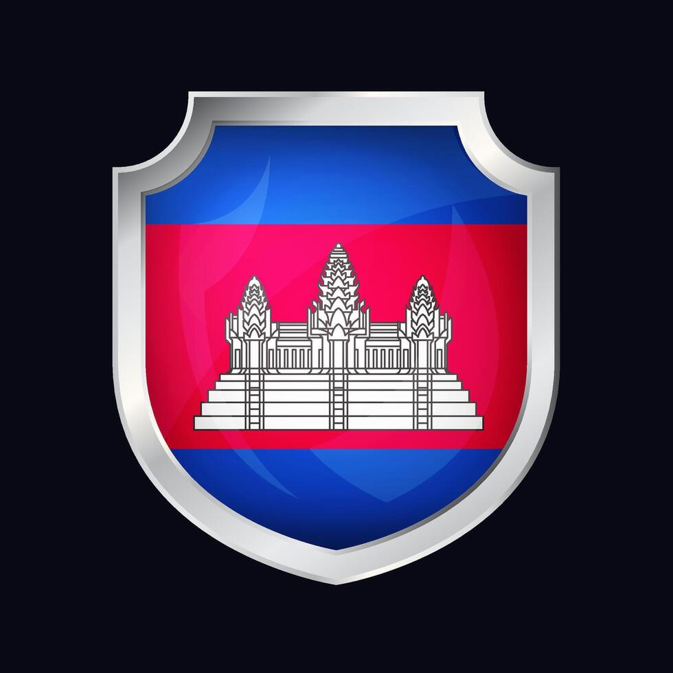 Camboya plata proteger bandera icono vector