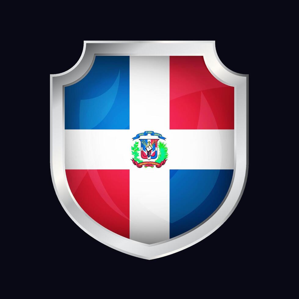 dominicano república plata proteger bandera icono vector