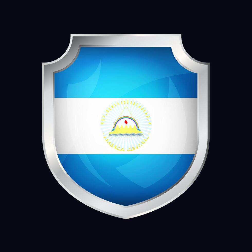 Nicaragua Silver Shield Flag Icon vector