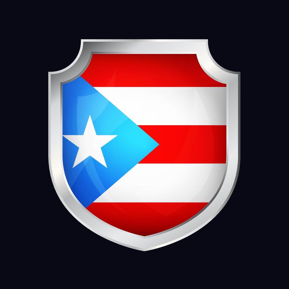 puerto rico plata proteger bandera icono vector