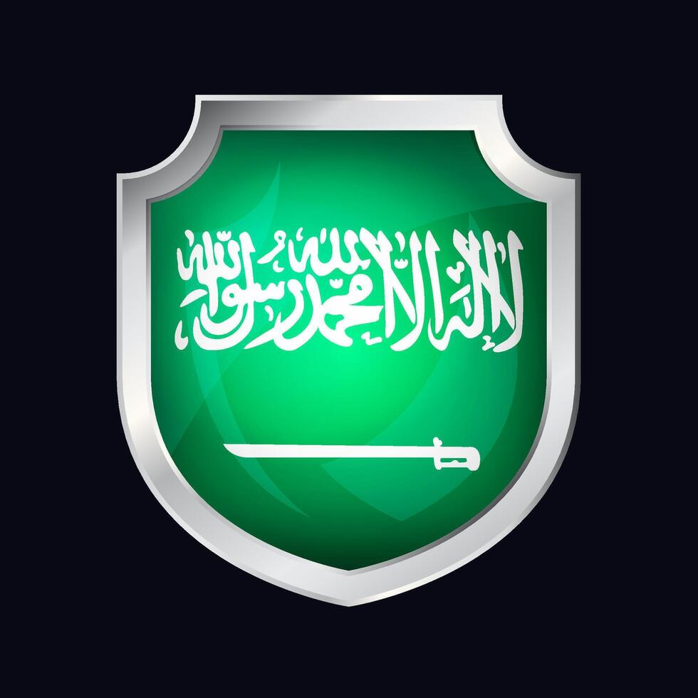 saudi arabia plata proteger bandera icono vector