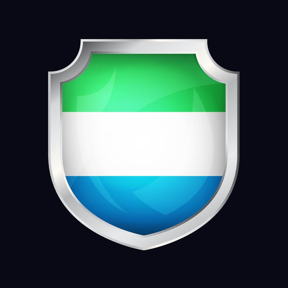 Sierra Leone Silver Shield Flag Icon vector