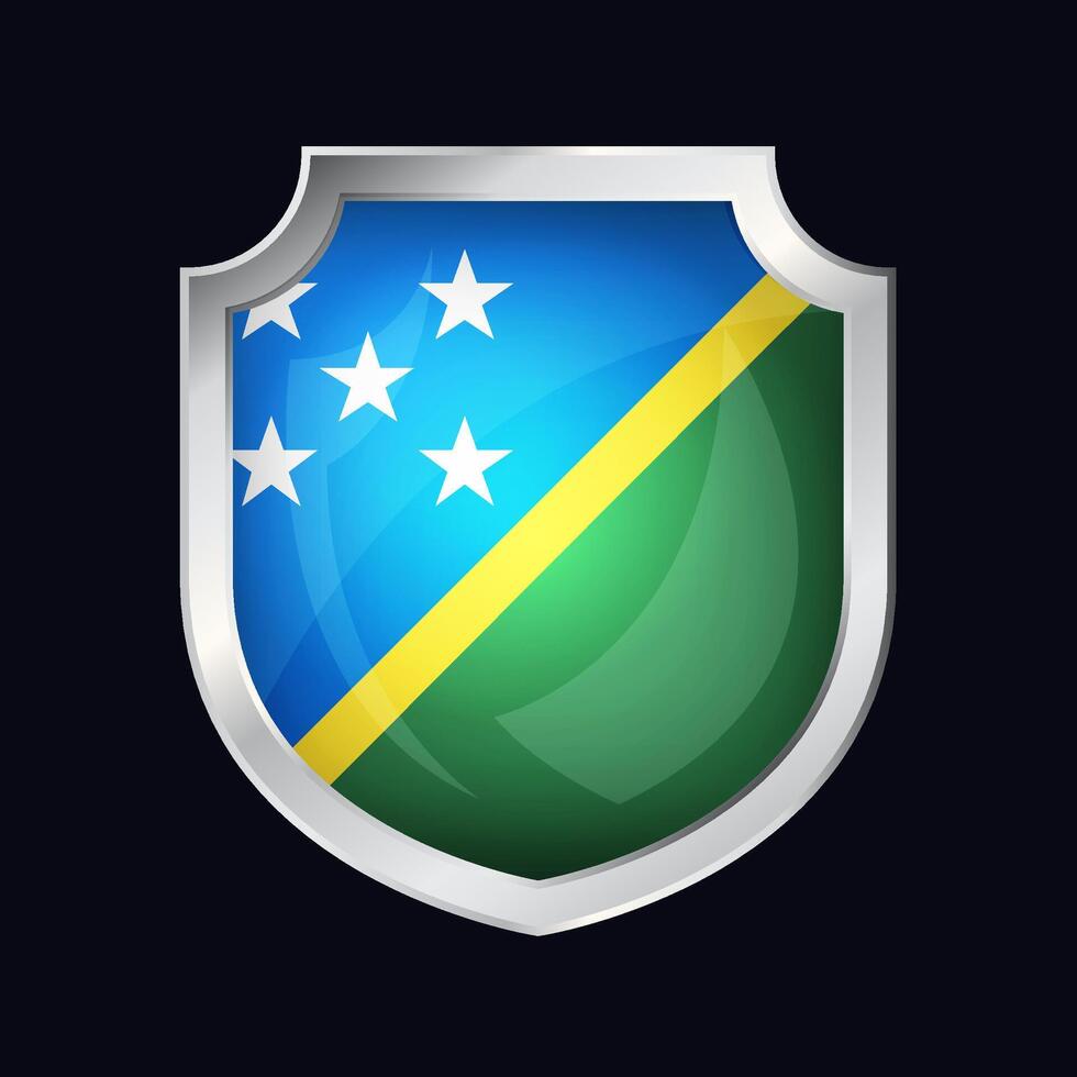 Solomon Islands Silver Shield Flag Icon vector
