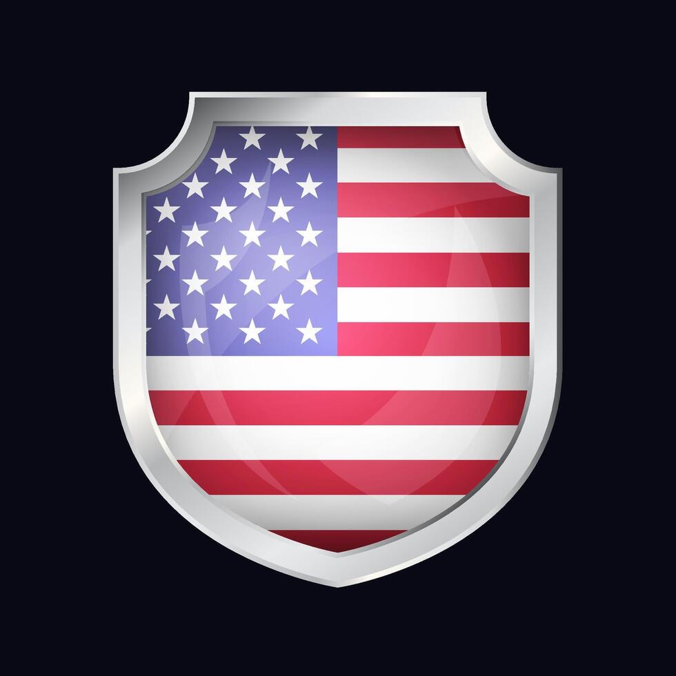 Estados Unidos plata proteger bandera icono vector