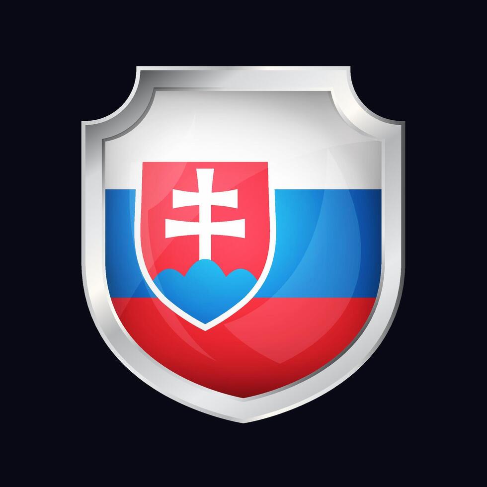 Eslovaquia plata proteger bandera icono vector