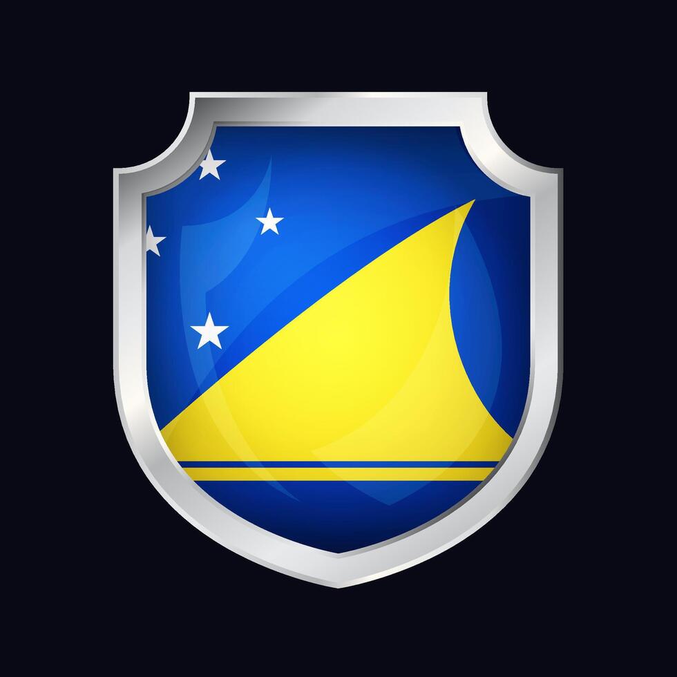 Tokelau Silver Shield Flag Icon vector