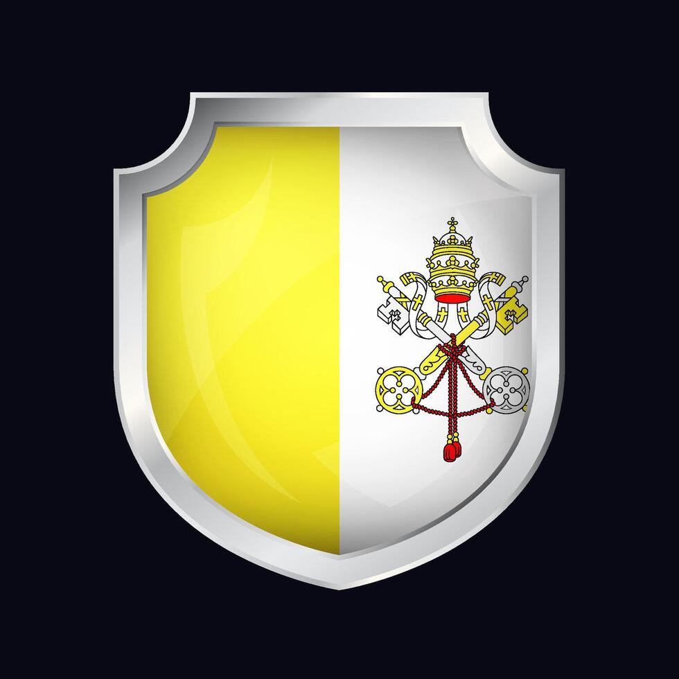 Vatican Silver Shield Flag Icon vector