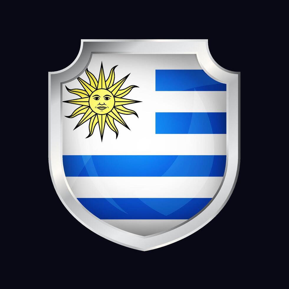 Uruguay Silver Shield Flag Icon vector