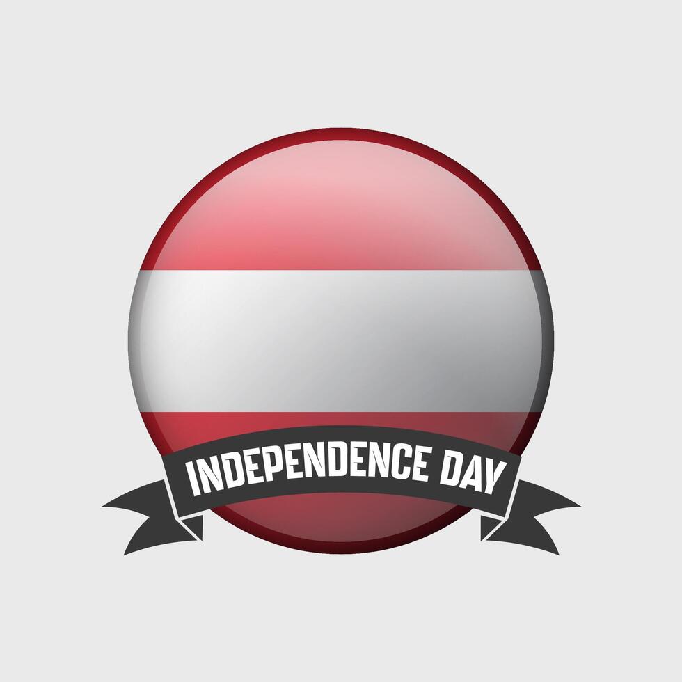 Austria Round Independence Day Badge vector