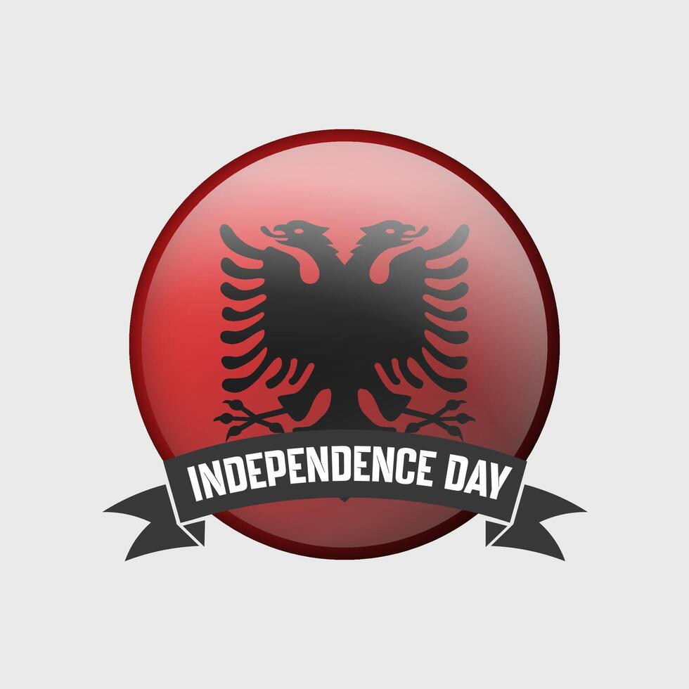Albania Round Independence Day Badge vector