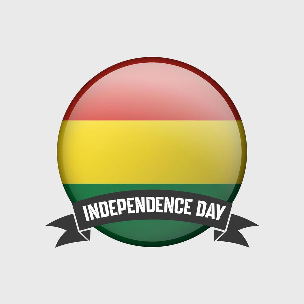 Bolivia Round Independence Day Badge vector