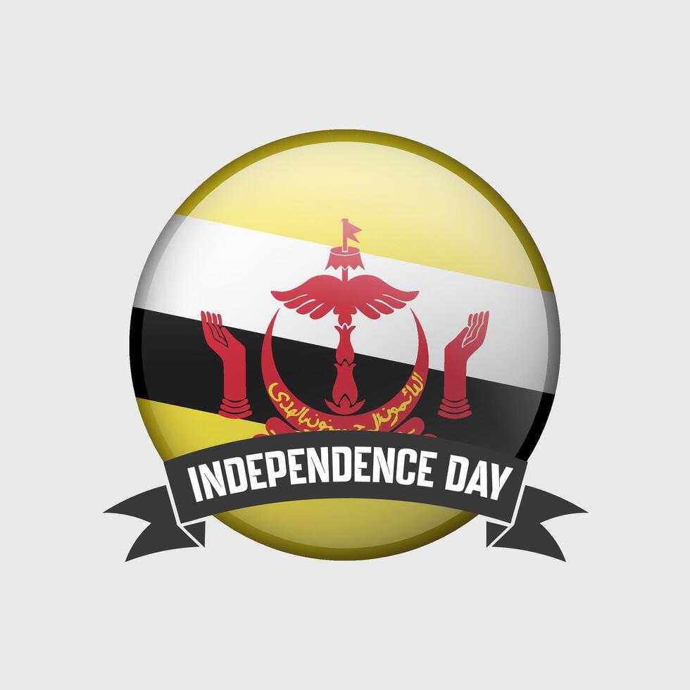 Brunei Round Independence Day Badge vector