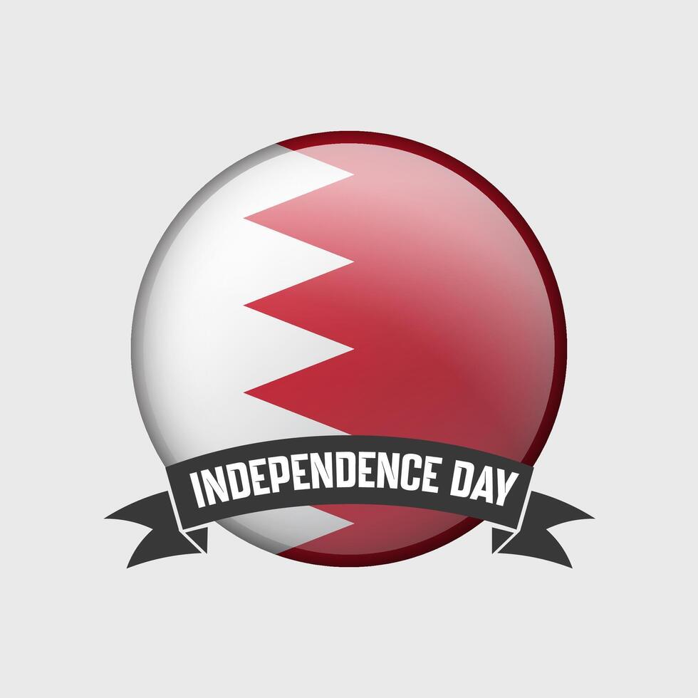 Bahrain Round Independence Day Badge vector