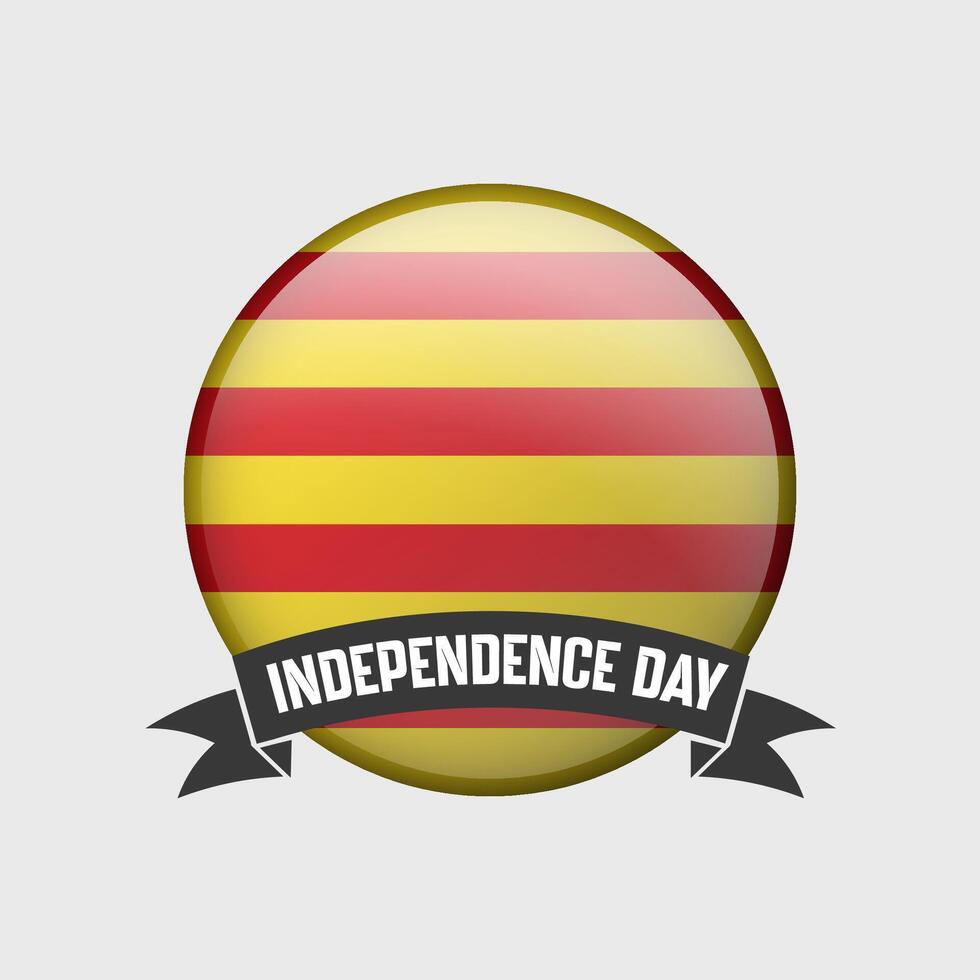 Catalonia Round Independence Day Badge vector